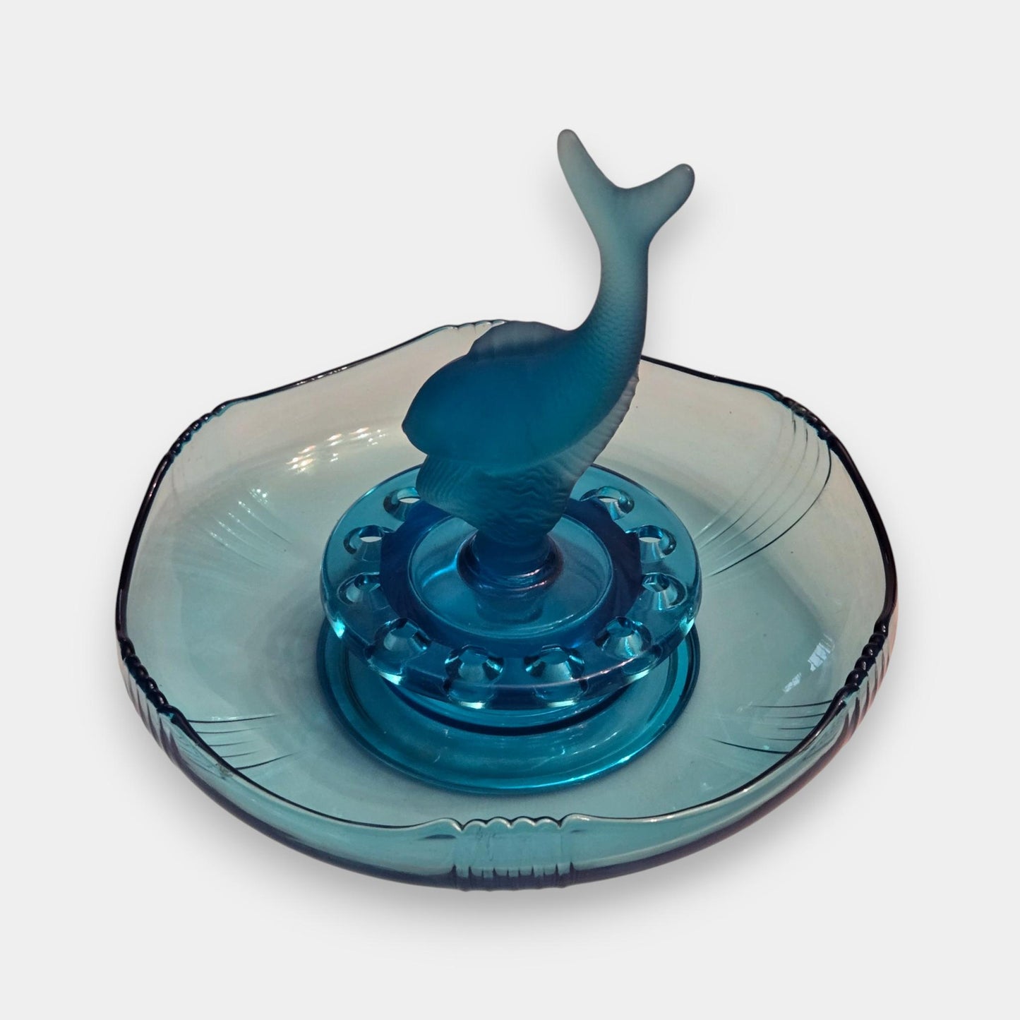 Josef Inwald Art Deco Glass Fish Float Bowl - Blue
