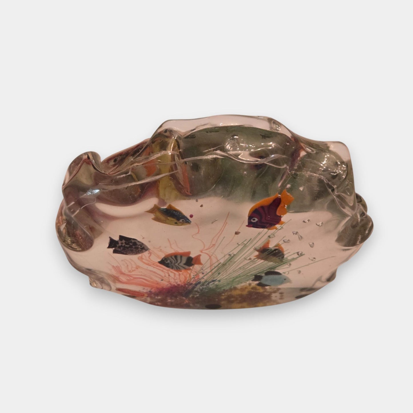 Murano Glass Fish Aquarium Tank Sculpture - Multi-Colour