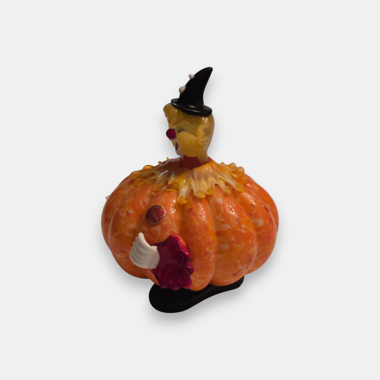 Murano Glass Pumkin Clown - Orange
