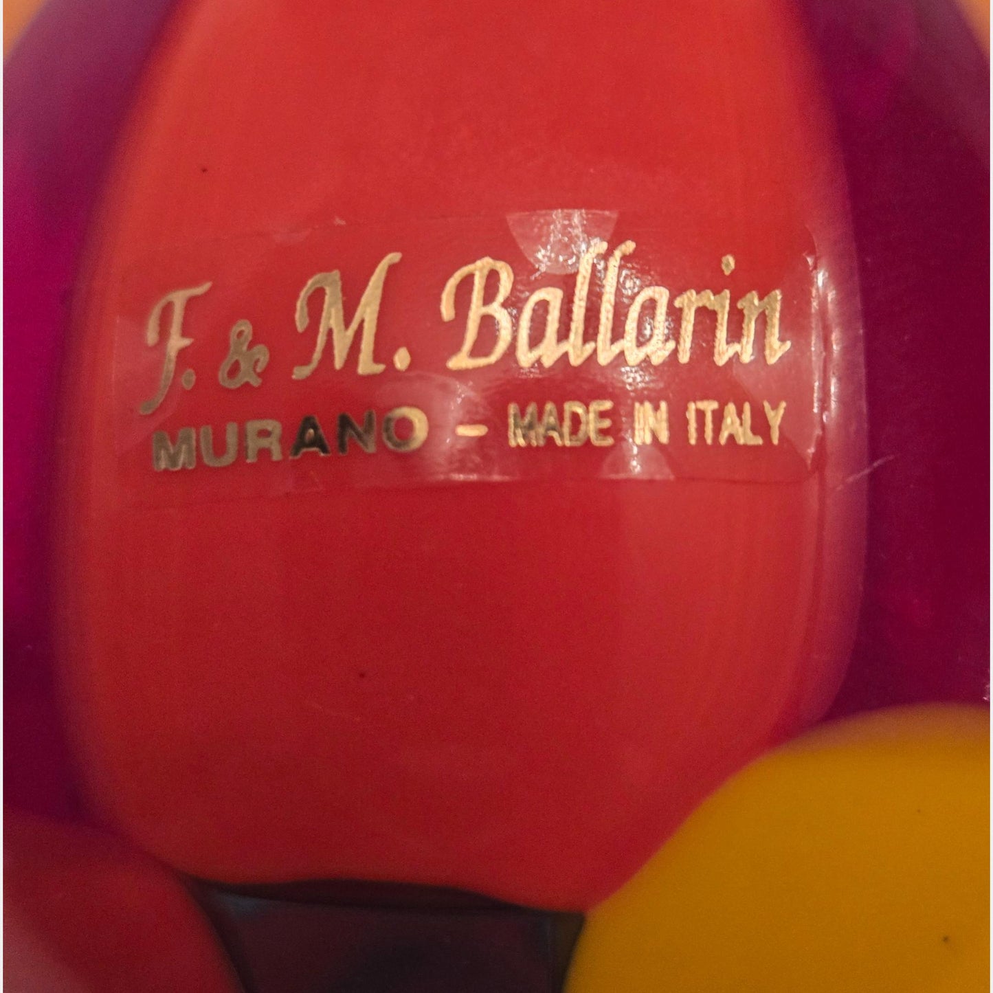 F & M Ballarin Murano-Attributed Glass Vase/Bottle - Multi-Colour