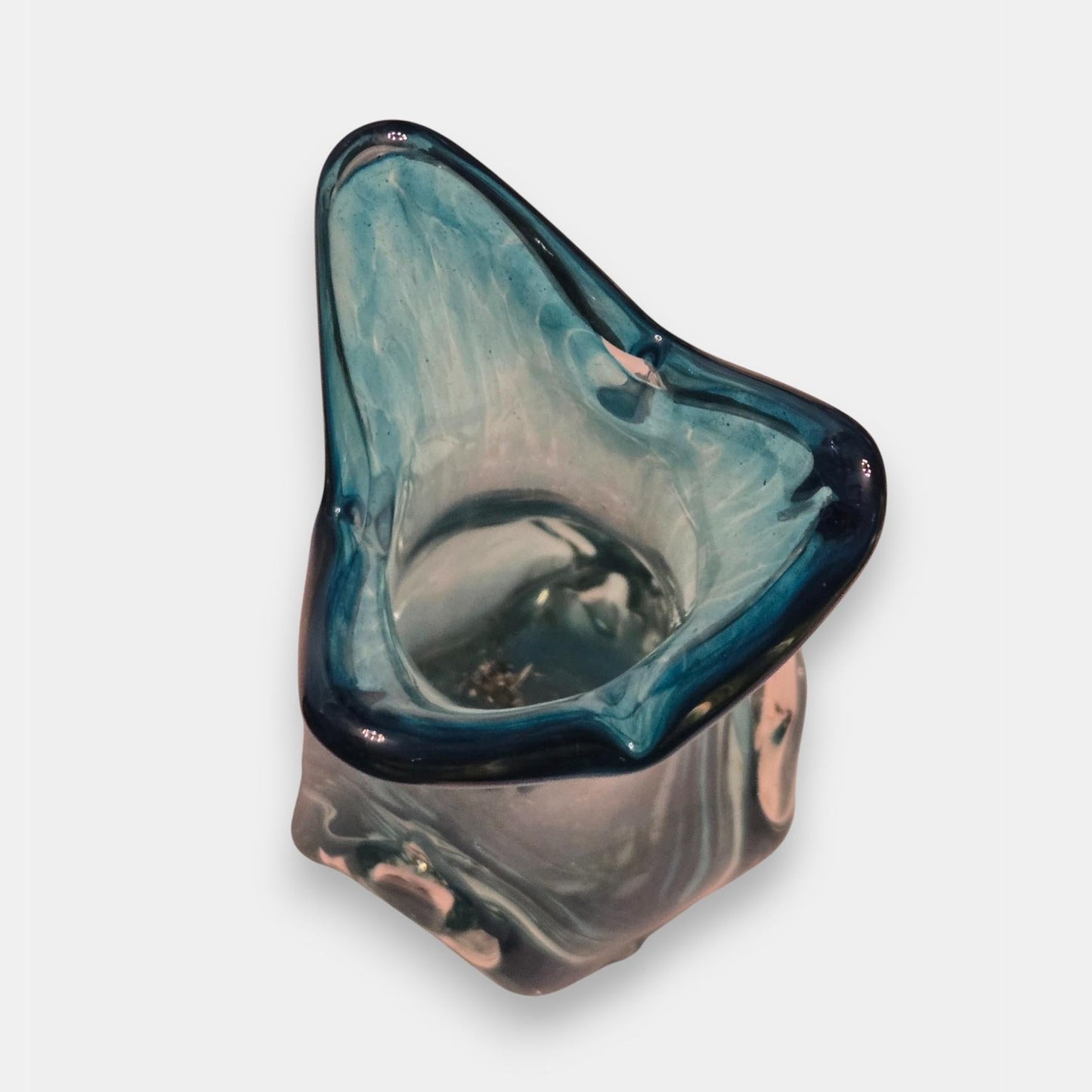 Mid-Century Large Glass Vase - Aqua