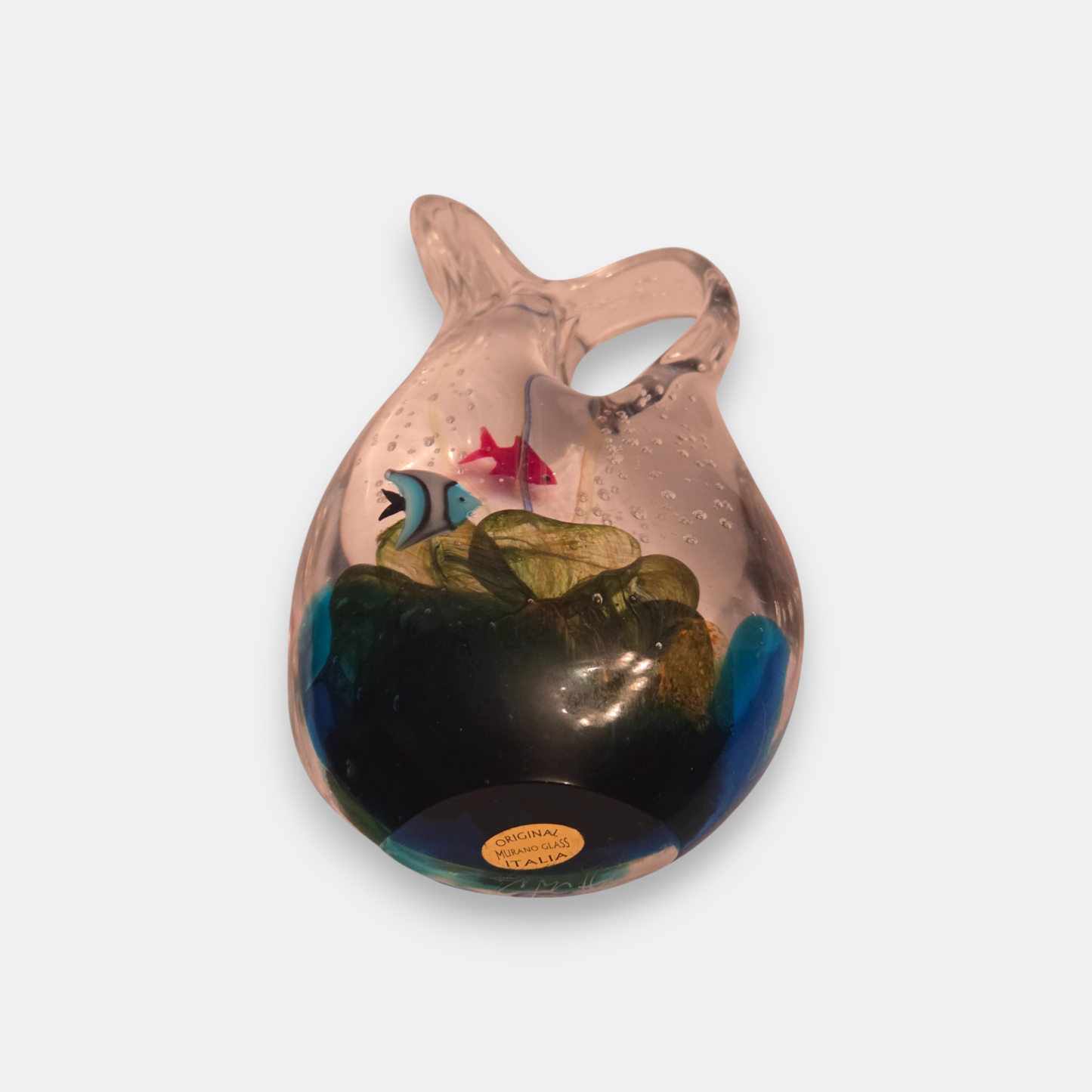 Murano-Attributed Aquarium Pitcher/Vase - Multi-Colour