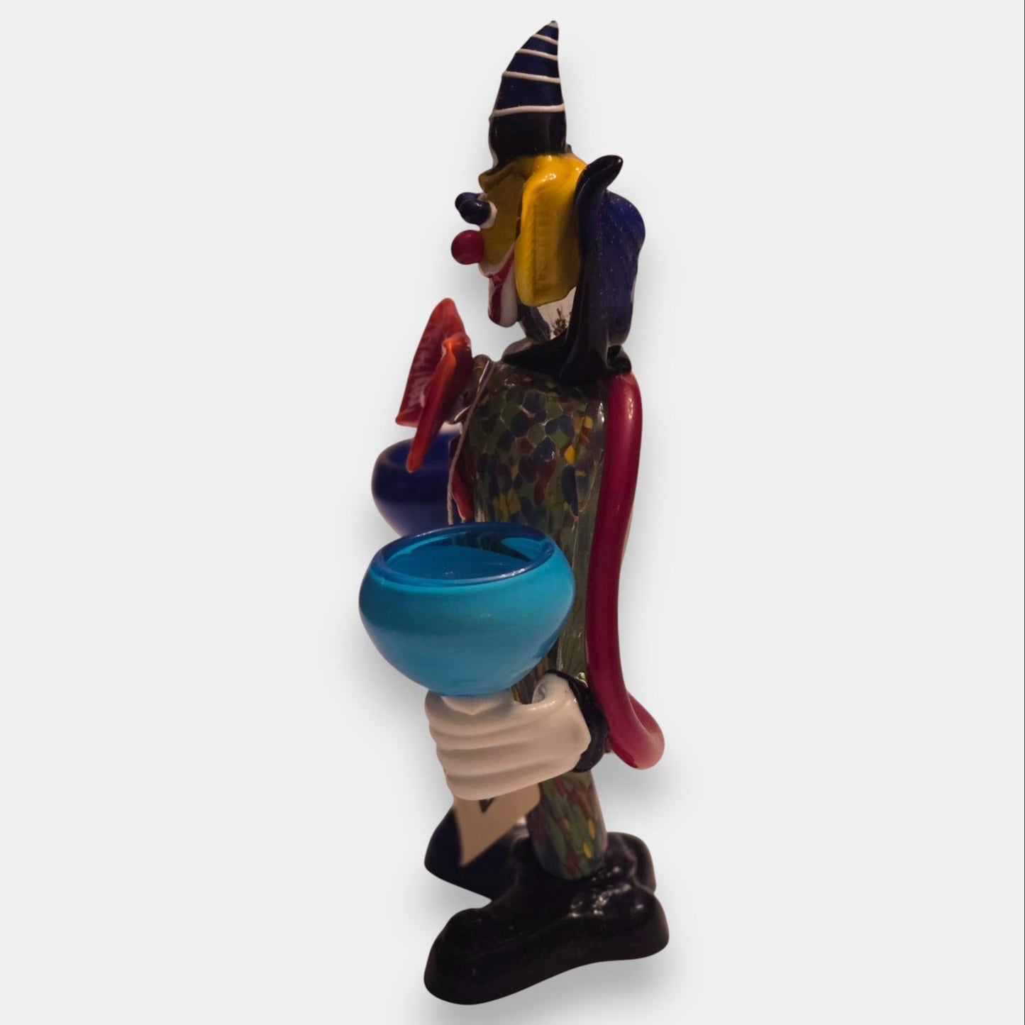 Murano-Attributed Clown Candle Holder - Multi-Colour