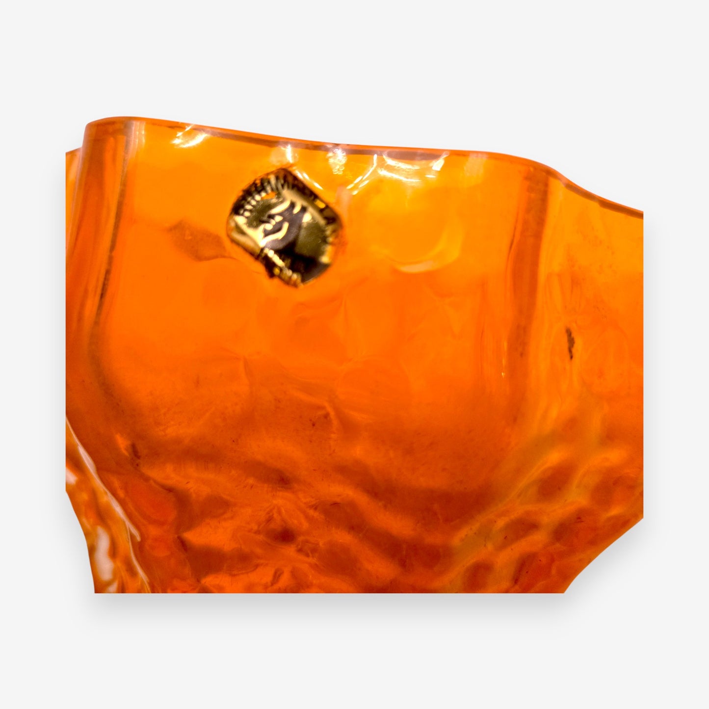 Riihimaen Lasi Kasperi Maljako Punainen Glass Vase - Orange