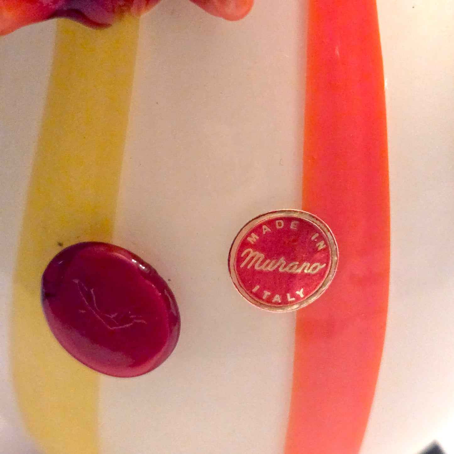 Murano-Attributed Vintage Striped Glass Clown Figurine - Multi-Colour