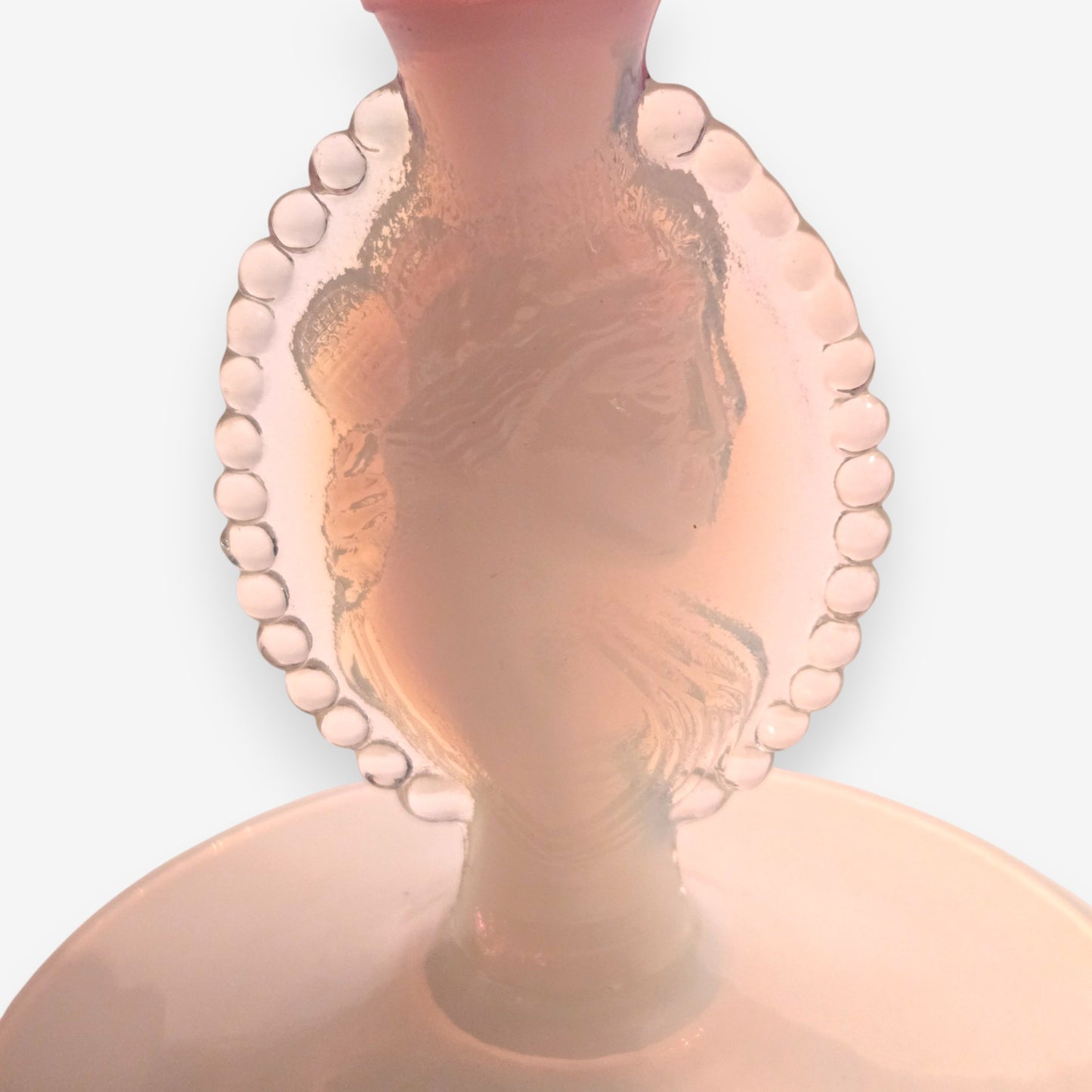 Val Saint Lambert-Attributed Twisted Sculptured Crystal Glass Vase - Pink