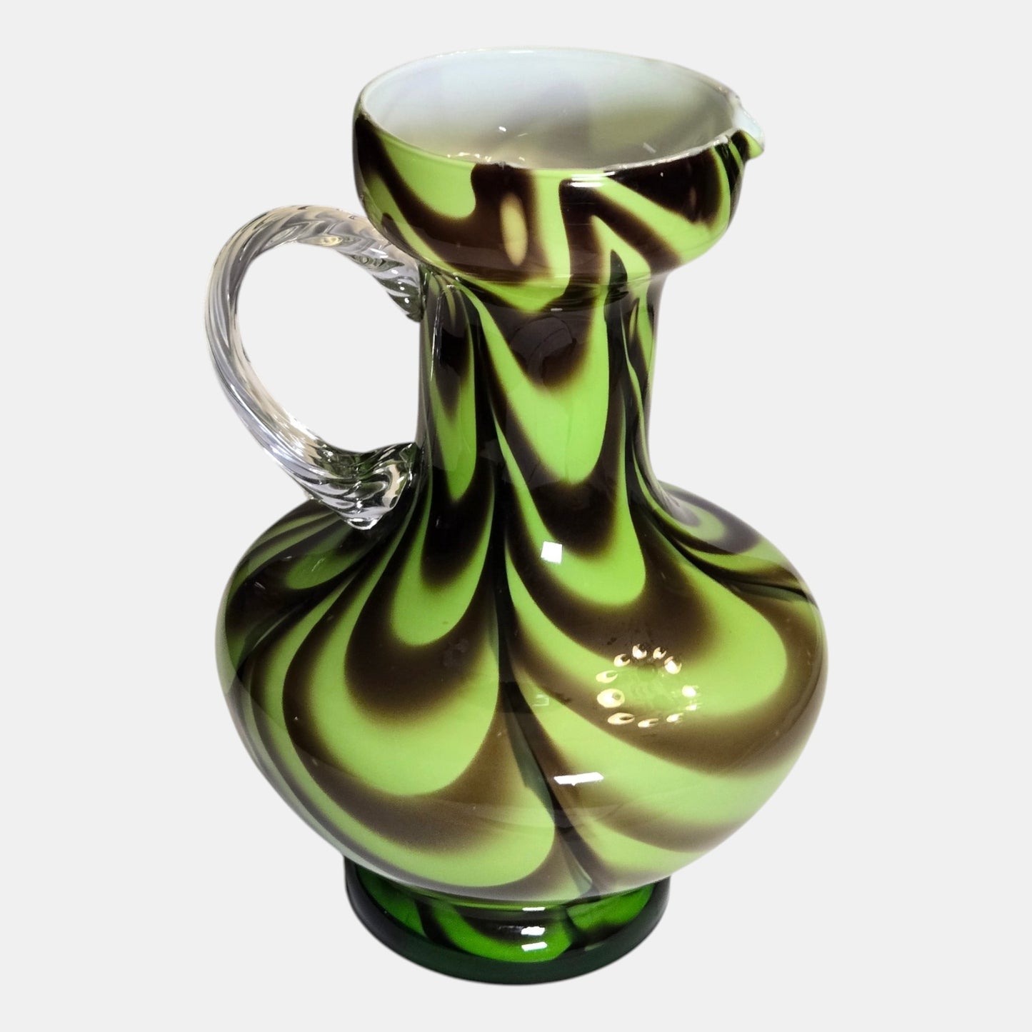 Vintage Italian Opaline Pitcher Design Clear - Multi
