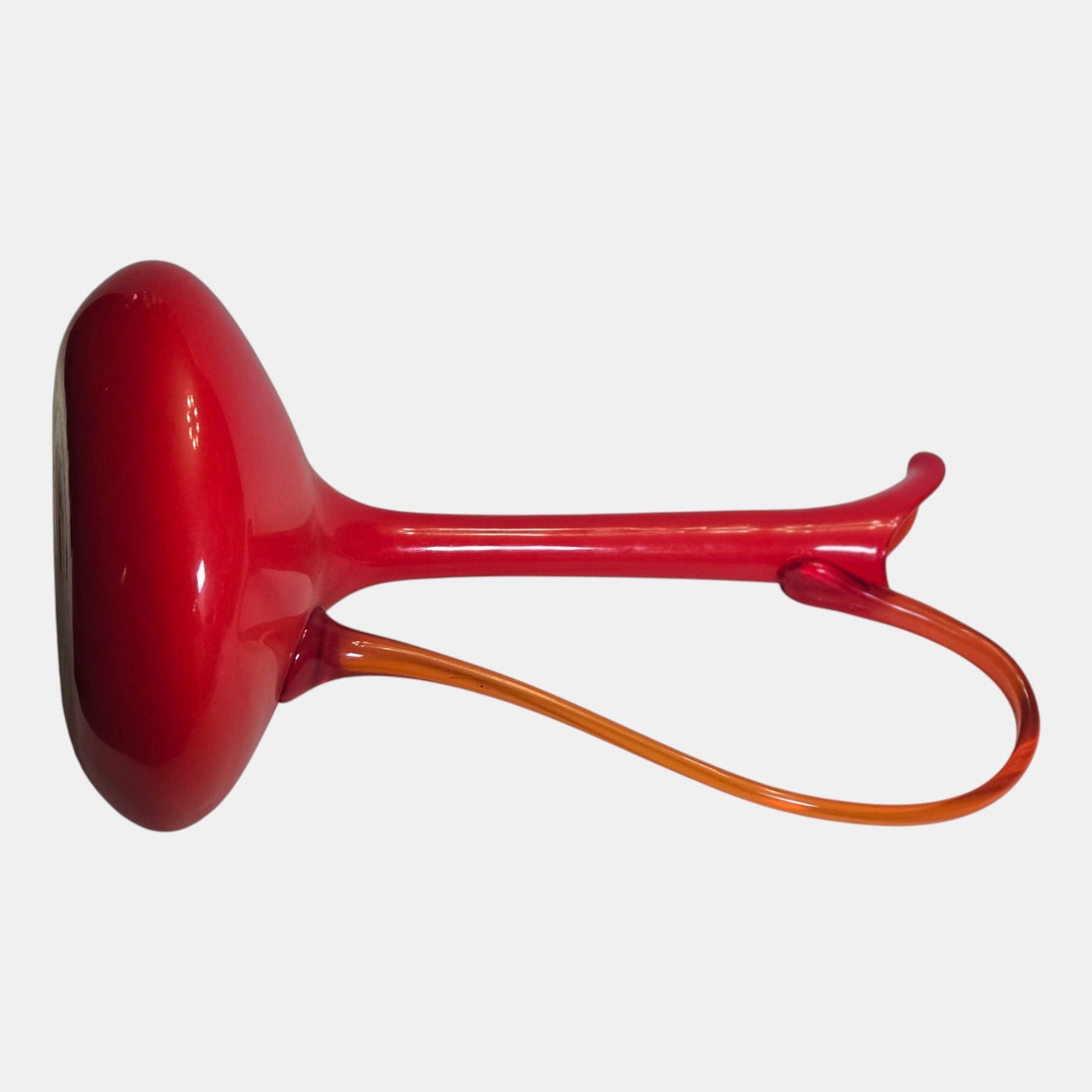 Empoli Red Italian Glass Jug Body Striking - Red