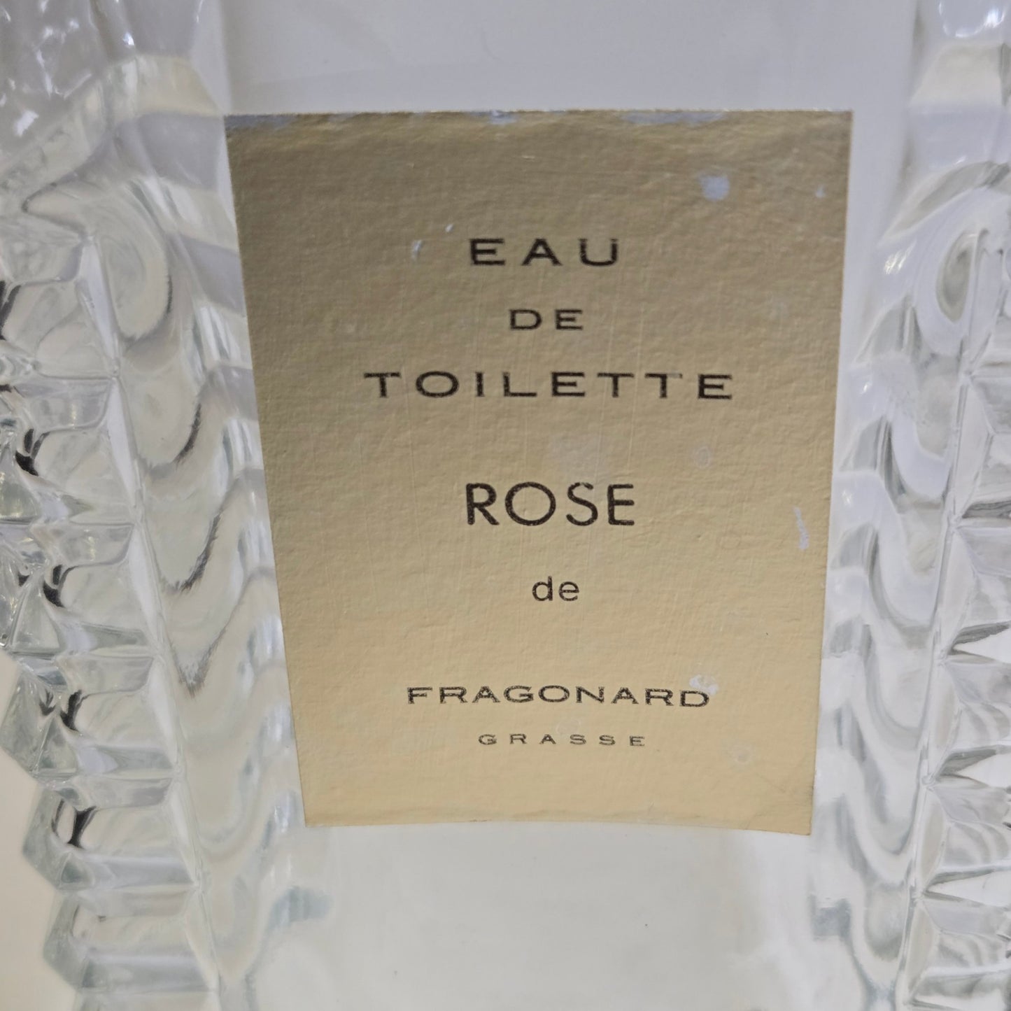 Fragonnard Rose Large Empty Display Perfume Bottle - Clear Glass
