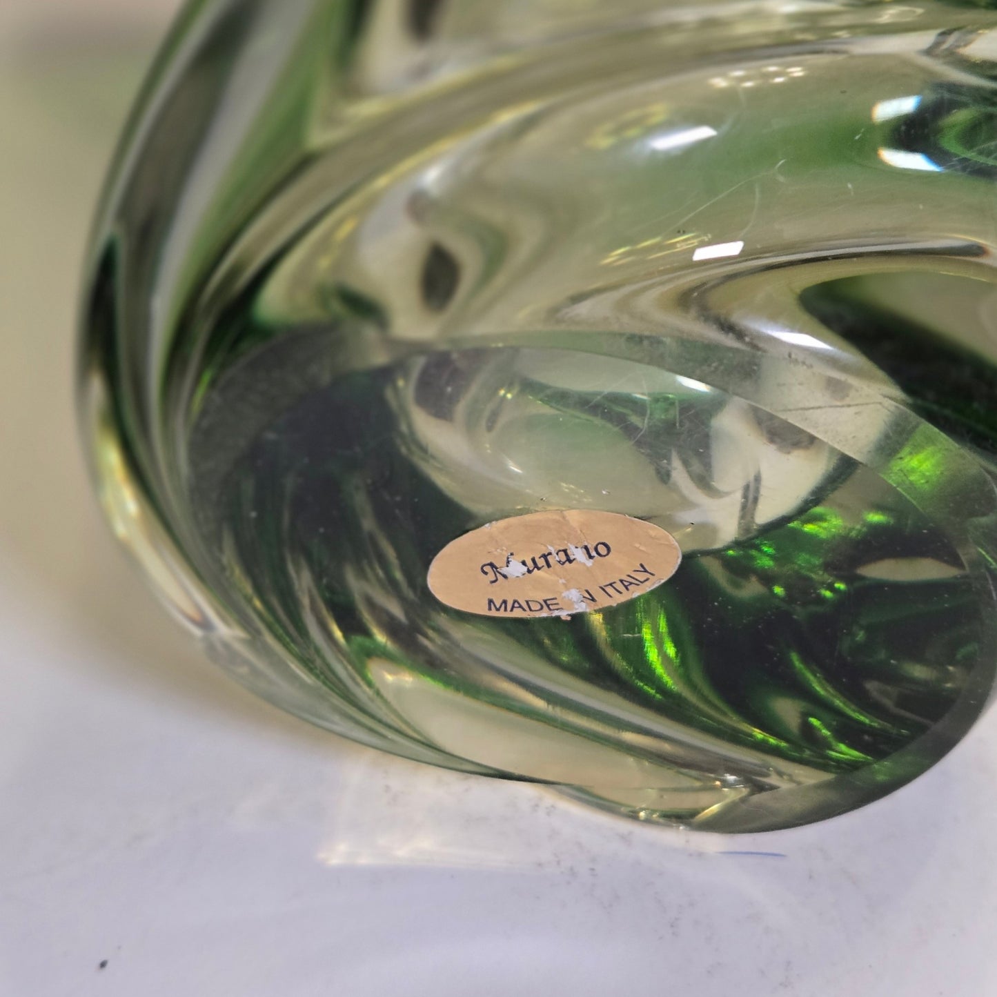 Murano Emerald Green Vintage Vase - Green
