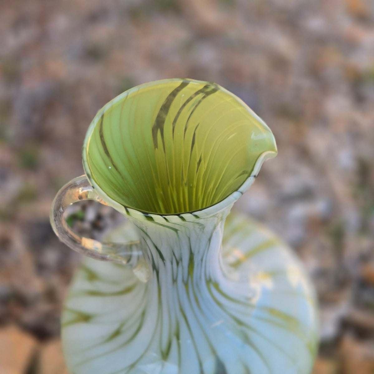 Empoli Olive Green Pair Glass Jugs - Multi