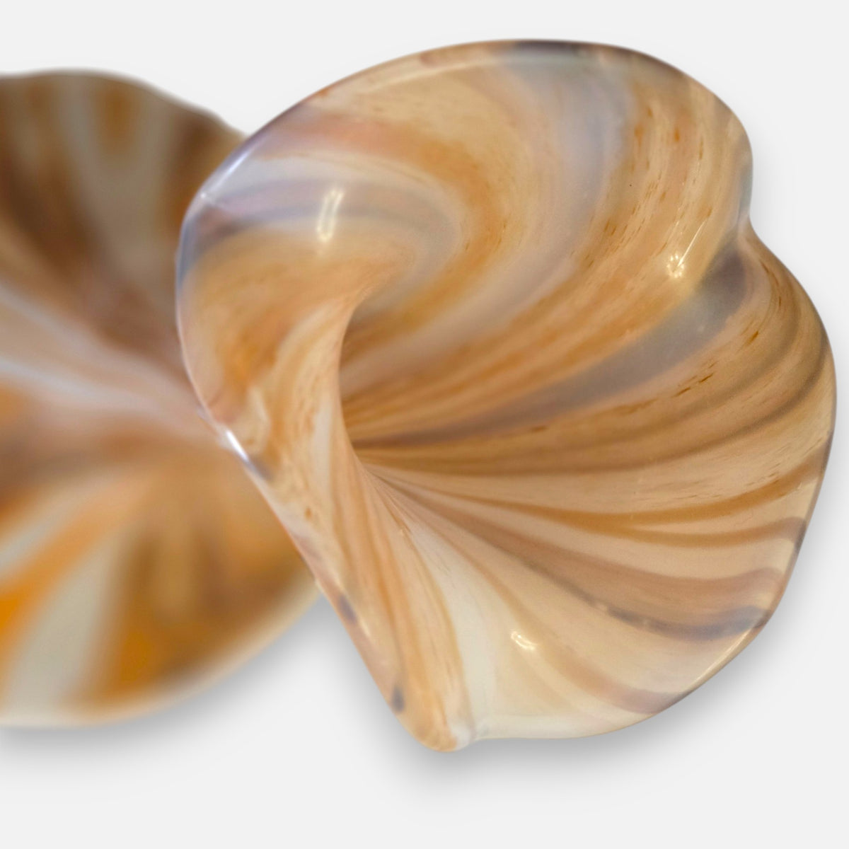 Empoli Orange & Brown Swirl Glass Vases - Multi
