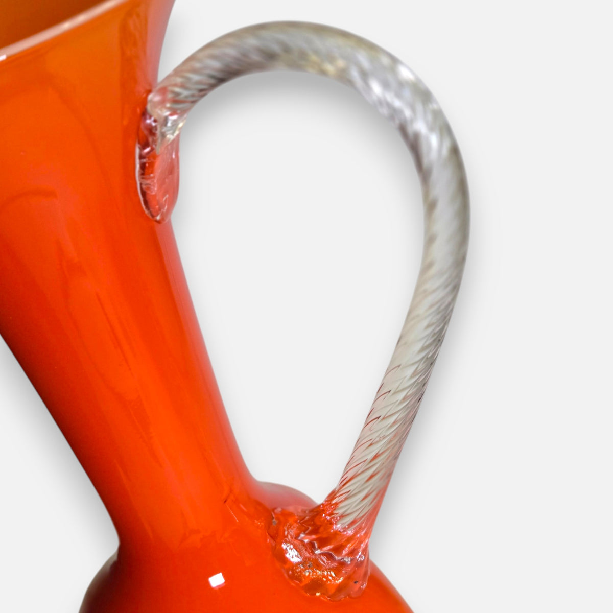 Empoli Vintage Orange Square Glass Jug - Orange