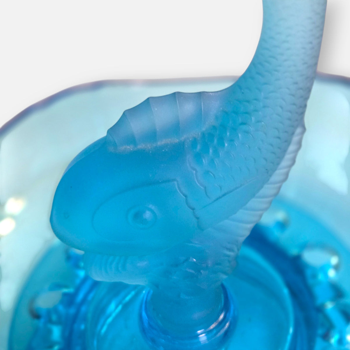 Josef Inwald 1930 Art Deco Blue Fish Float Flower Bowl - Blue