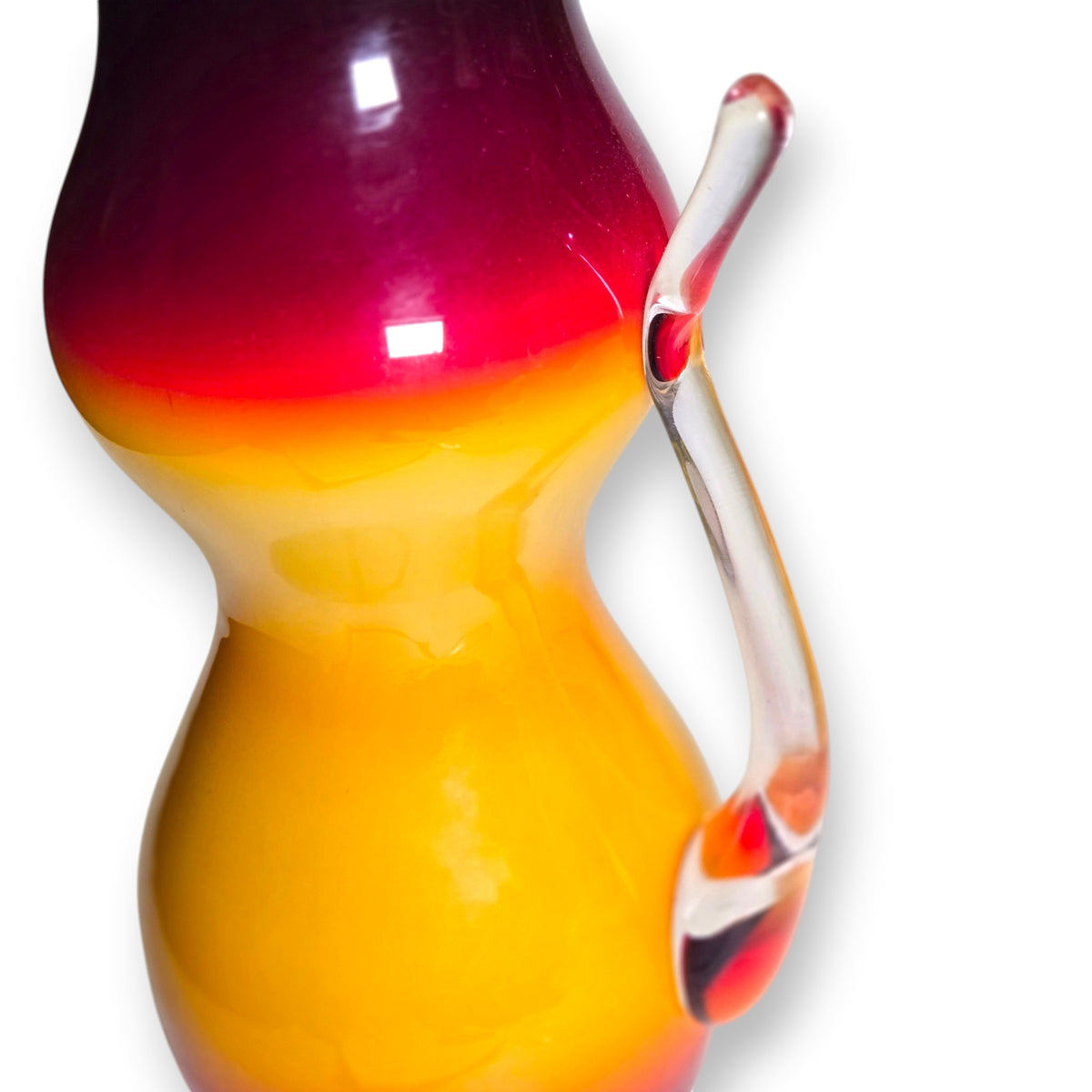 Empoli Amberina Yellow And Burgundy Glass Pitcher - Amberina