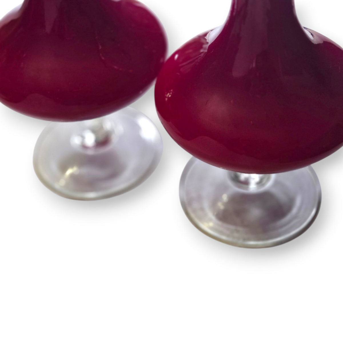 Empoli Vintage Cherry Dark Red Glass Vases - Red