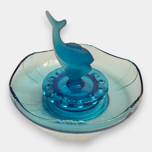 Josef Inwald Art Deco Glass Fish Float Bowl - Blue