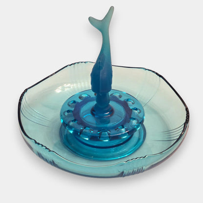 Josef Inwald Art Deco Glass Fish Float Bowl - Blue