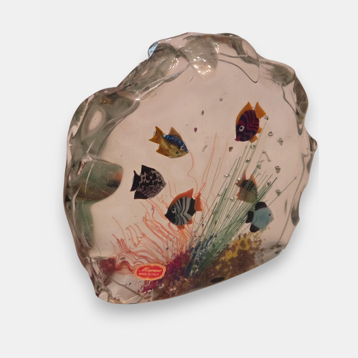 Murano Glass Fish Aquarium Tank Sculpture - Multi-Colour