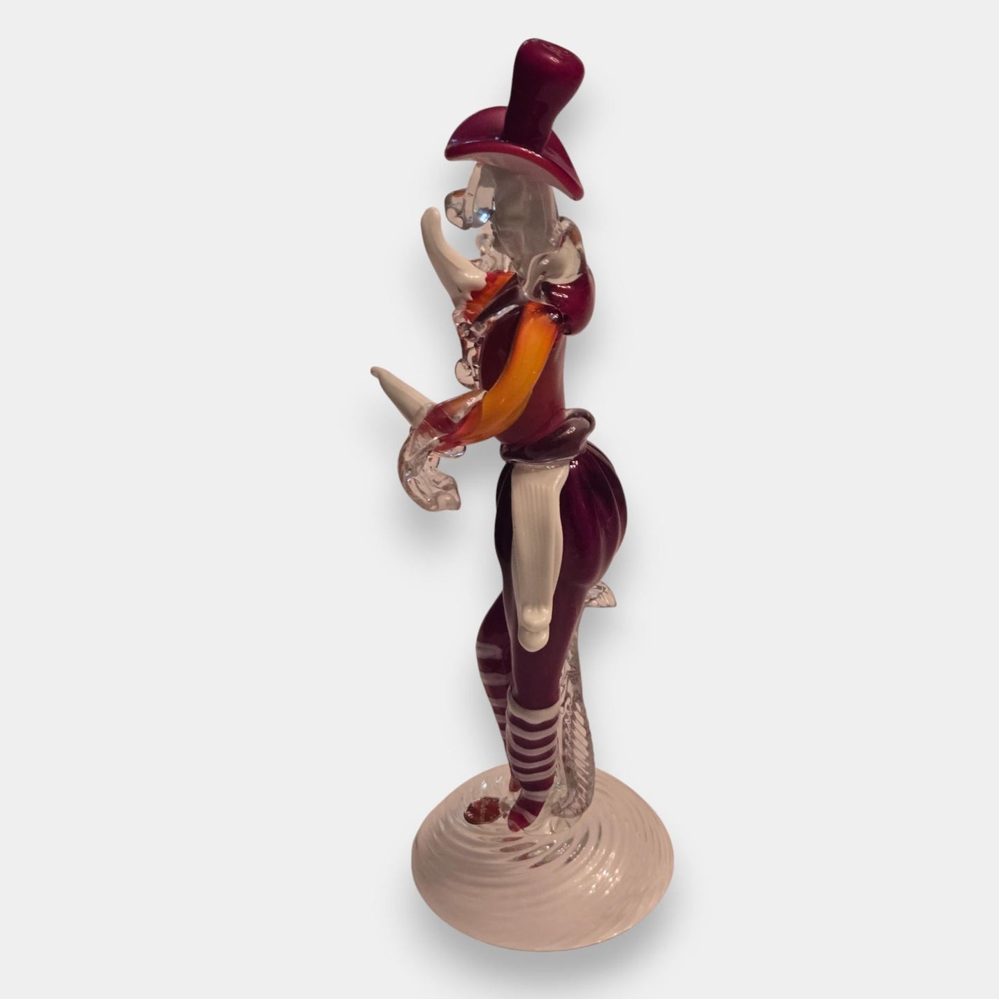 Murano-Attributed Glass Dancing Figurines - Red