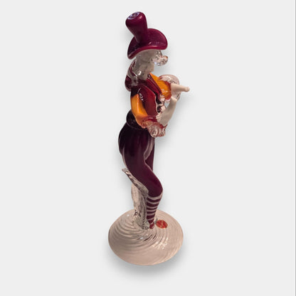 Murano-Attributed Glass Dancing Figurines - Red