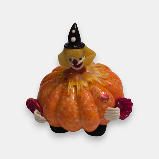Murano Glass Pumkin Clown - Orange