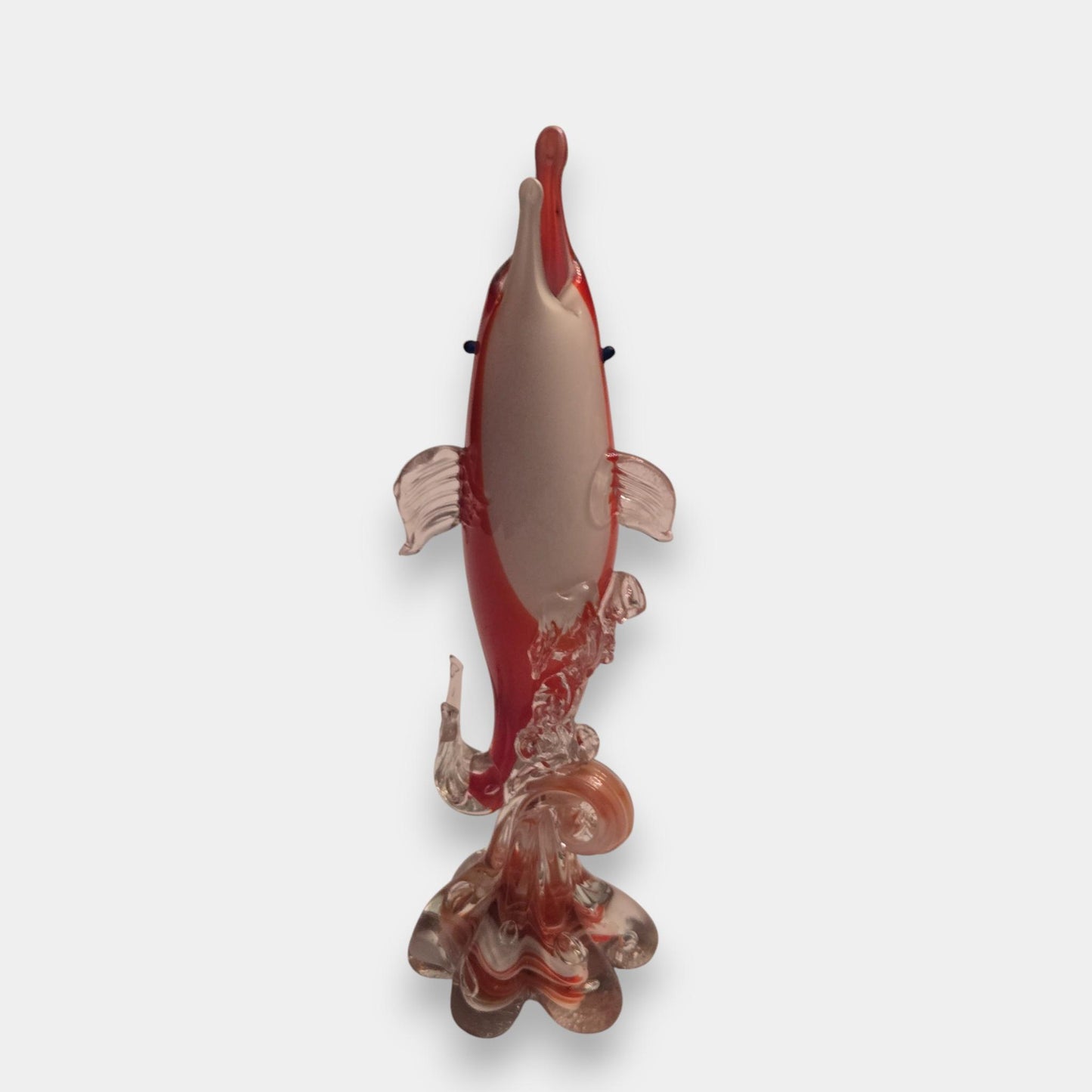 Vintage Murano Hand Blown Glass Fish Sculpture - Multi-Colour