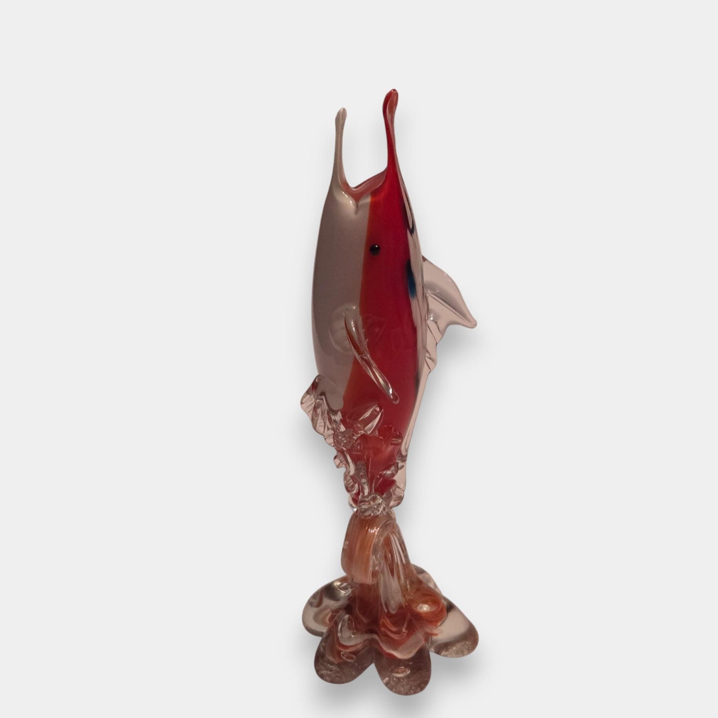 Vintage Murano Hand Blown Glass Fish Sculpture - Multi-Colour