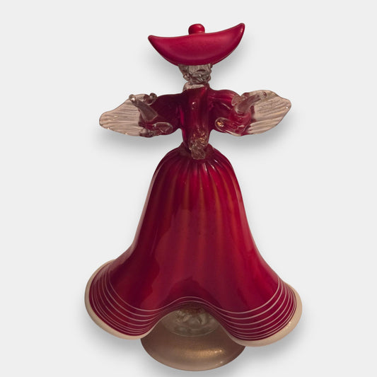 Murano Glass Lady Figurine - Red