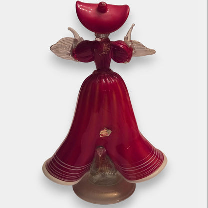 Murano Glass Lady Figurine - Red