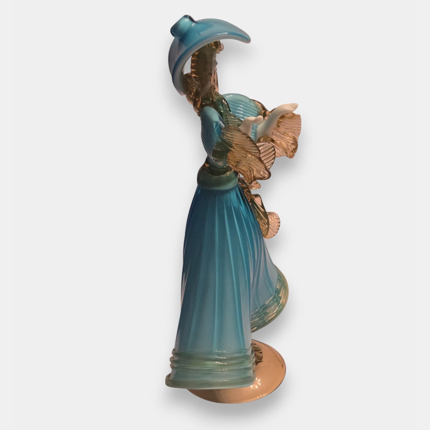 Murano Glass Lady Figurine - Blue