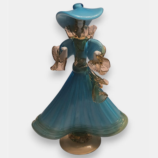 Murano Glass Lady Figurine - Blue