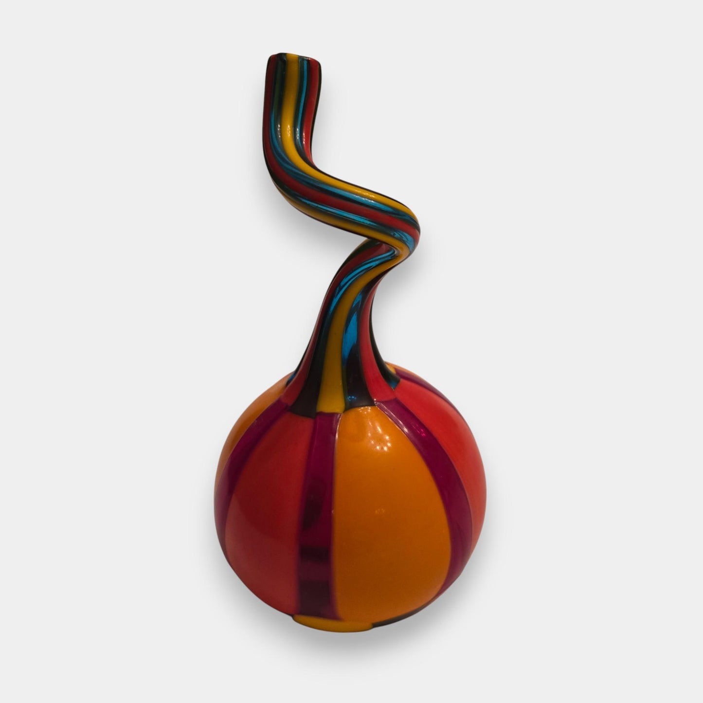 F & M Ballarin Murano-Attributed Glass Vase/Bottle - Multi-Colour