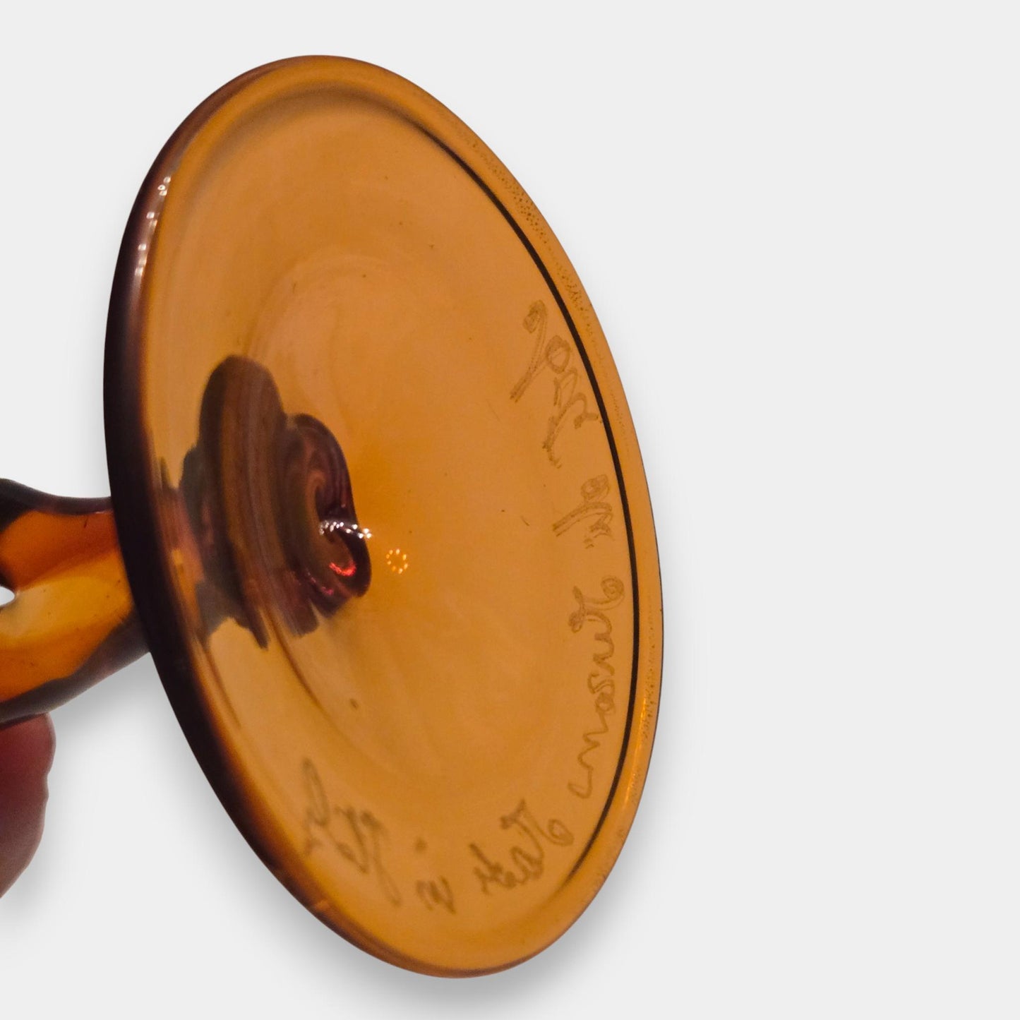 Murano-Attributed Glass Lovers Figurine - Amber