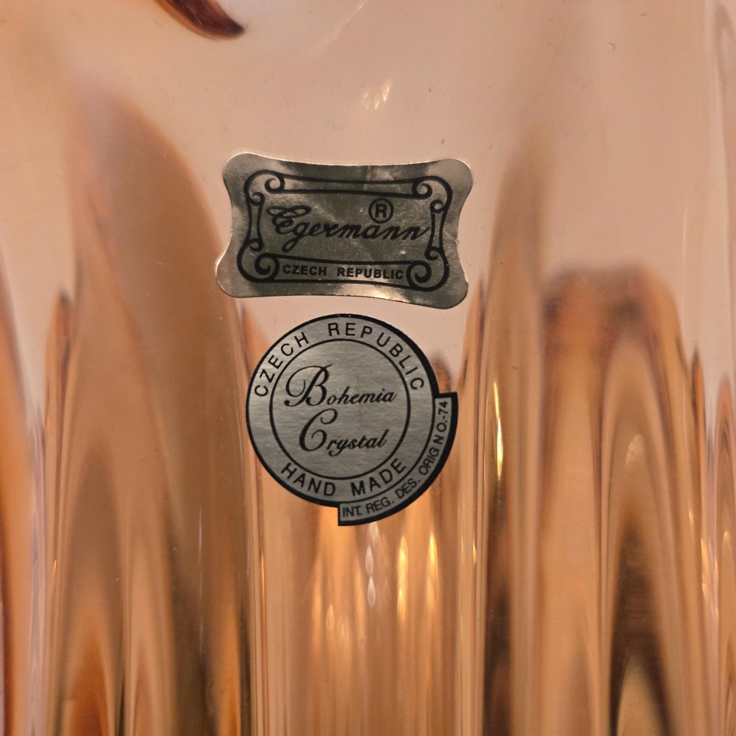 Egermann Hand Blown Murano Crystal Vase - Yellow