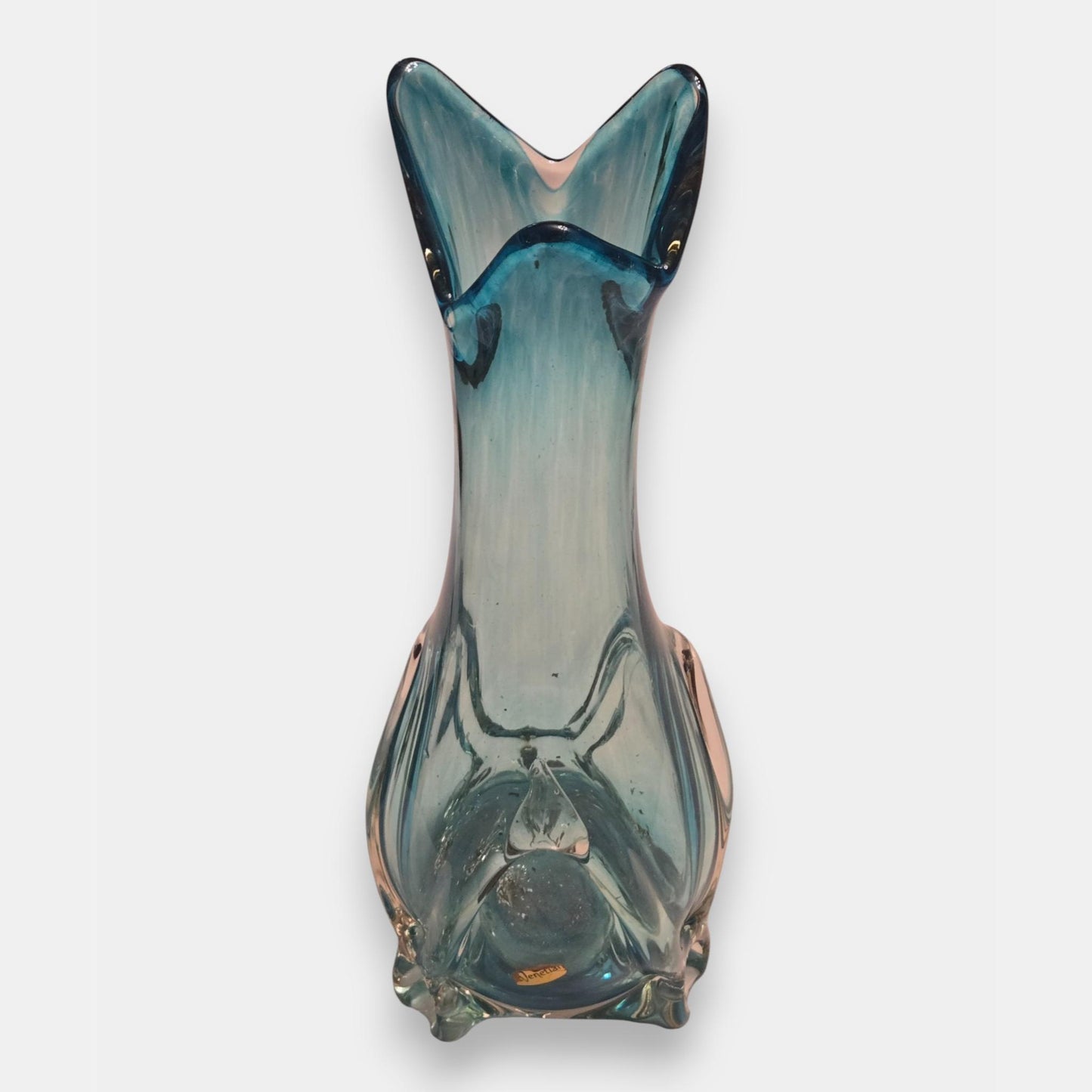 Mid-Century Large Glass Vase - Aqua