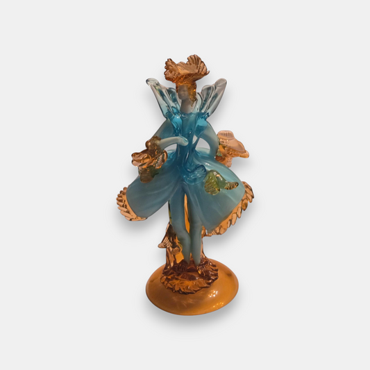 Murano-Attributed Glass Courtesan Figurine - Blue