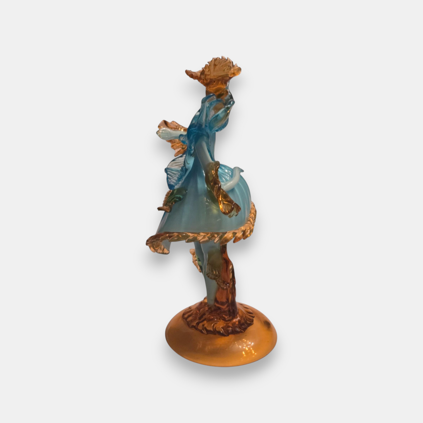 Murano-Attributed Glass Courtesan Figurine - Blue