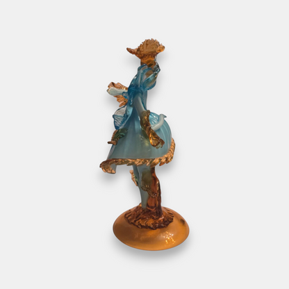 Murano-Attributed Glass Courtesan Figurine - Blue