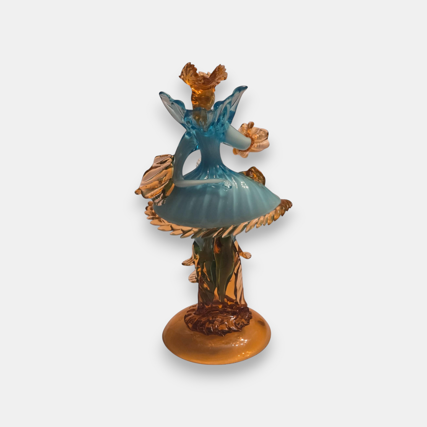 Murano-Attributed Glass Courtesan Figurine - Blue