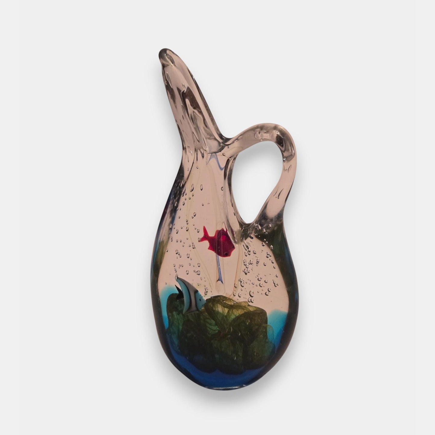 Murano-Attributed Aquarium Pitcher/Vase - Multi-Colour