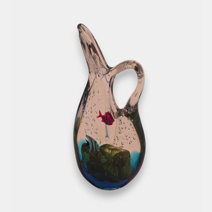 Murano-Attributed Aquarium Pitcher/Vase - Multi-Colour