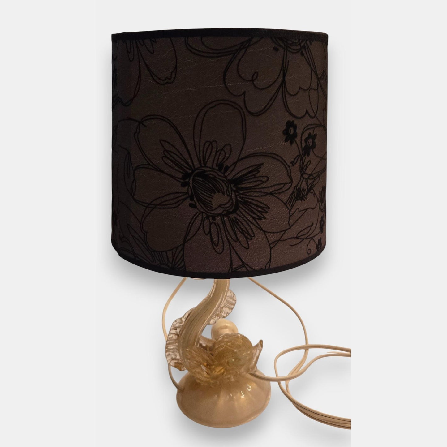 Murano-Attributed Glass Lamp - Amber
