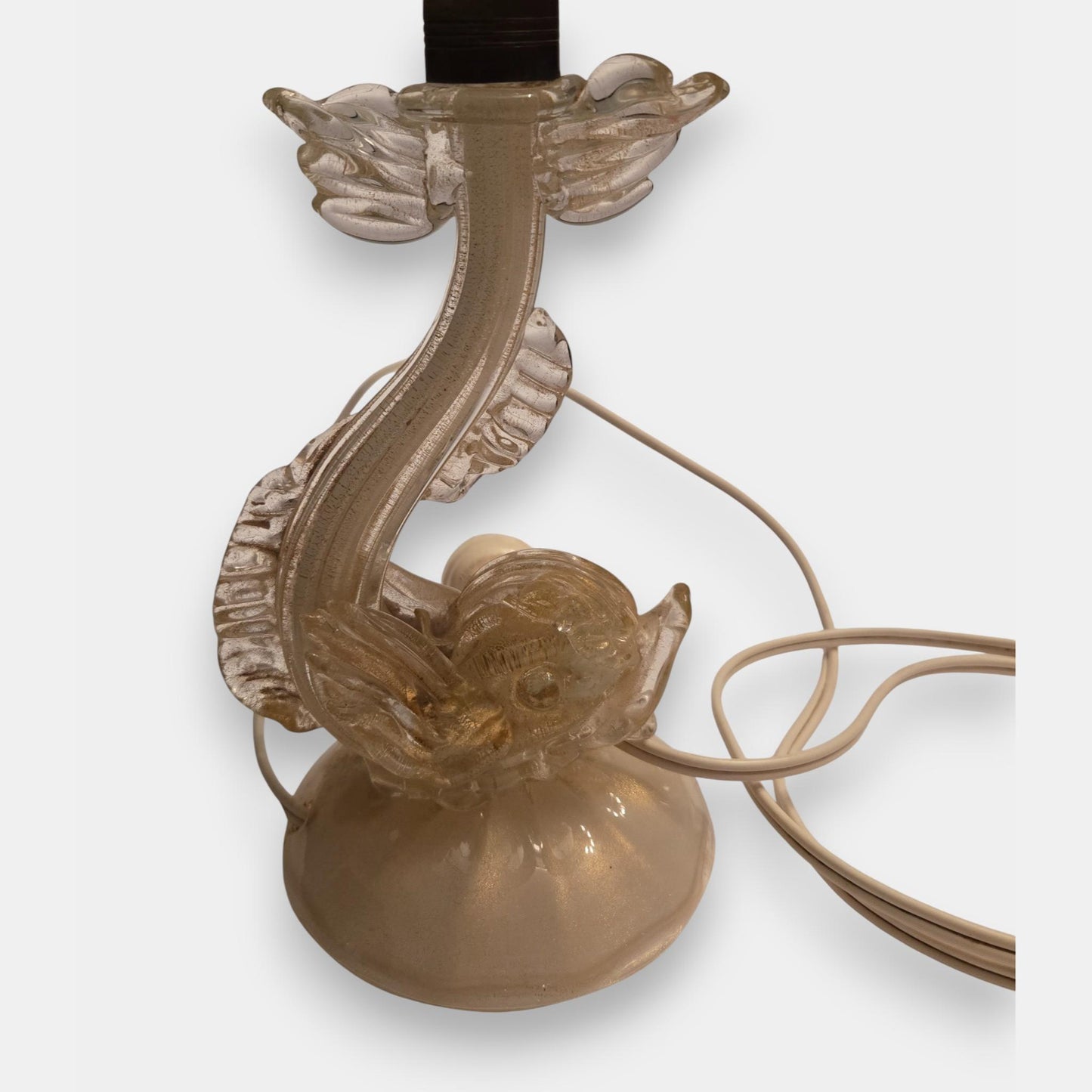Murano-Attributed Glass Lamp - Amber