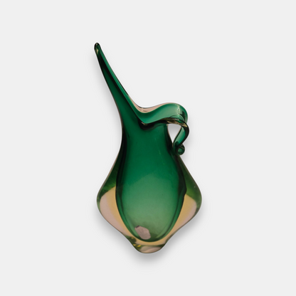 Murano-Attributed Sommerso Glass Ewer/Vase - Green