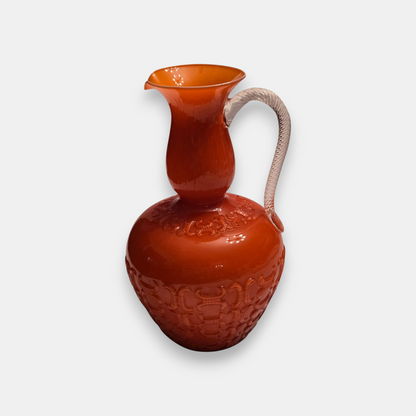 Empoli-Attributed Vintage Ompoli Glass Jug - Orange