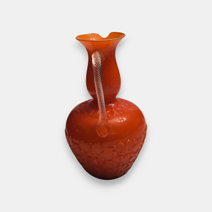 Empoli-Attributed Vintage Ompoli Glass Jug - Orange