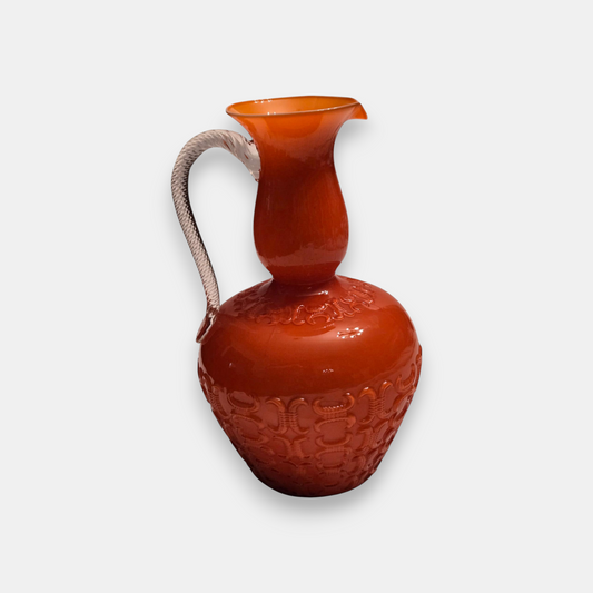 Empoli-Attributed Vintage Ompoli Glass Jug - Orange