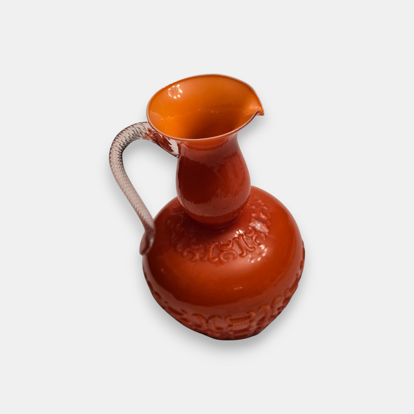 Empoli-Attributed Vintage Ompoli Glass Jug - Orange