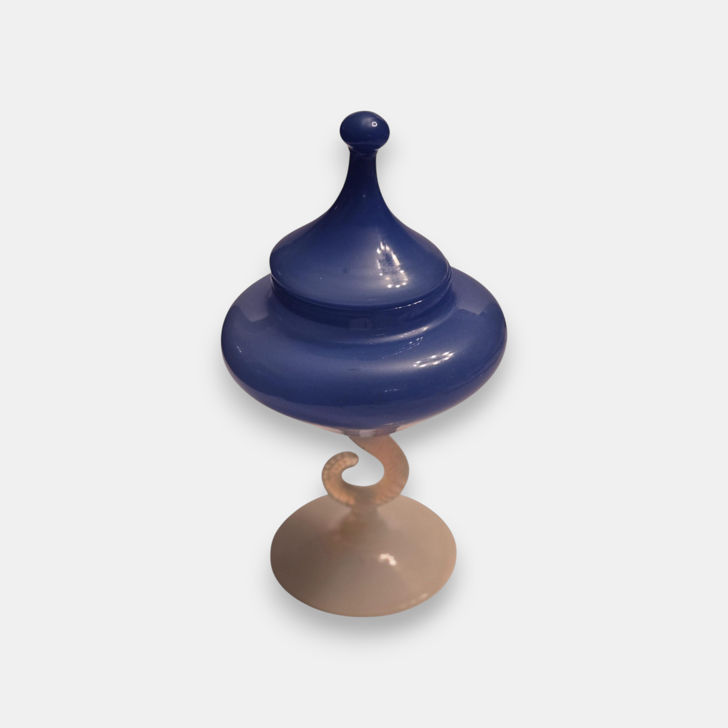 Empoli-Attributed Opaline Compote Jar - Blue